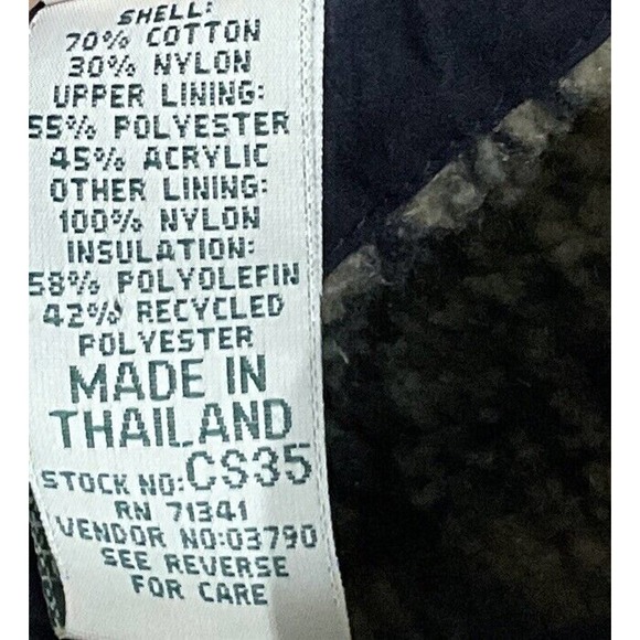 VTG 90s L.L.‎ Bean Women Baxter State Parka Jacket Navy Zip Medium Cotton Blend - Picture 2 of 3